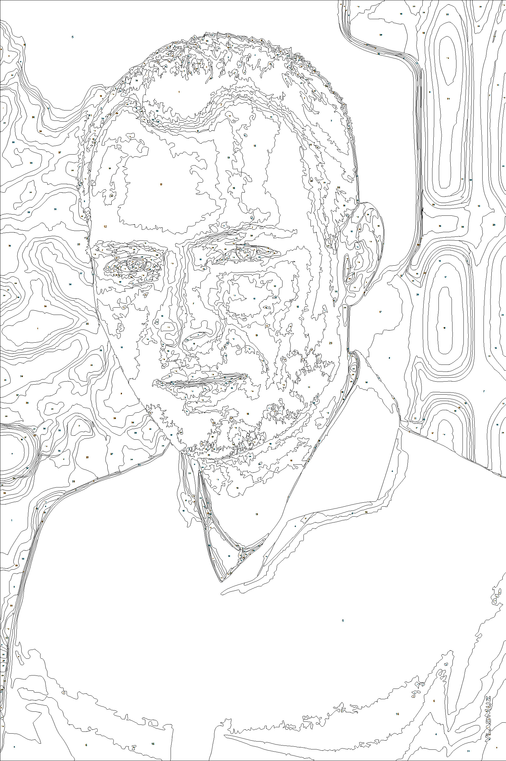 Final numbered paint-by-numbers layout